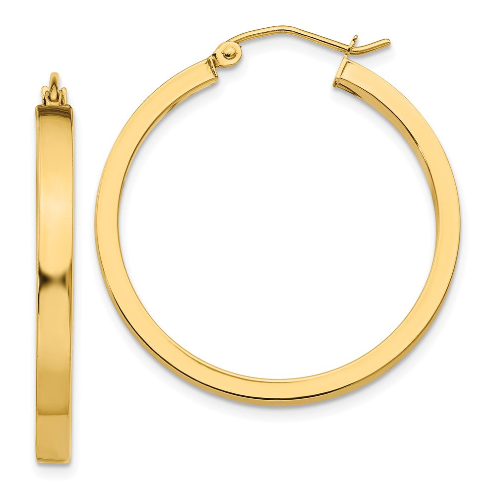 14K Gelbgold 2x3mm Quadratisch Röhre Creolen