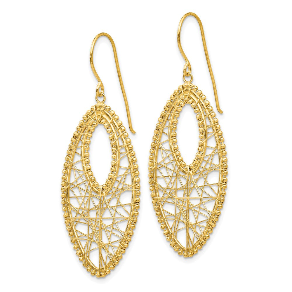 14K Gelbgold Oval & Web Ohrringe