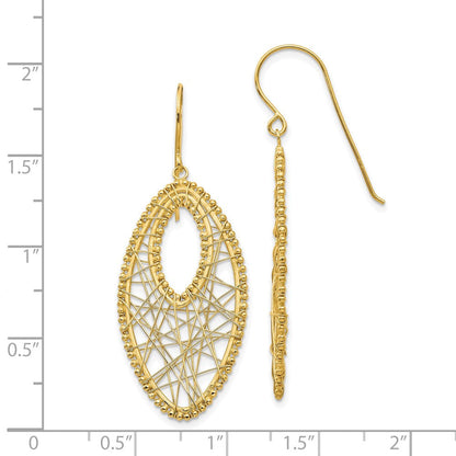 14K Gelbgold Oval & Web Ohrringe