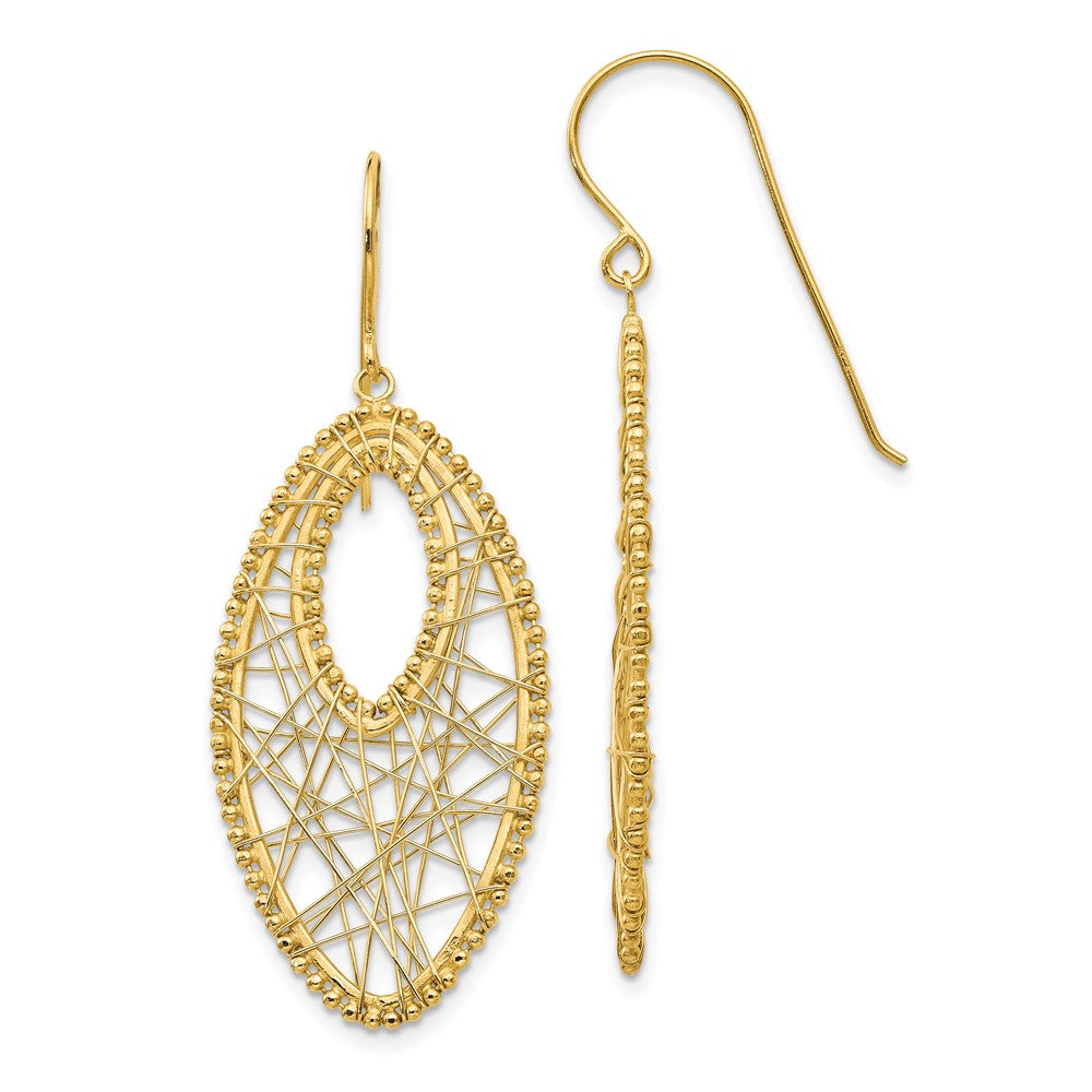 14K Gelbgold Oval & Web Ohrringe