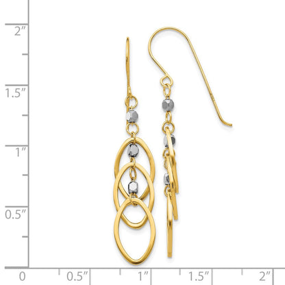 14K Bicolor Oval Gekugelt Ohrhänger