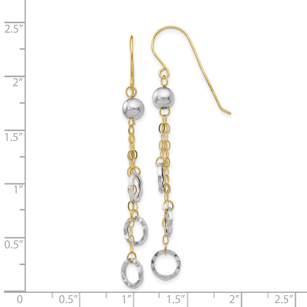 14K Bicolor Kreis Ohrhänger