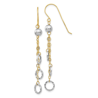 14K Bicolor Kreis Ohrhänger