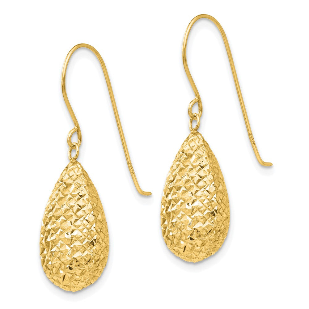 14K Gelbgold Puff Tropfen Ohrringe
