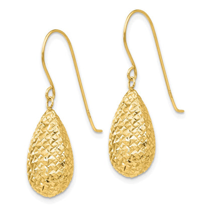 14K Gelbgold Puff Tropfen Ohrringe