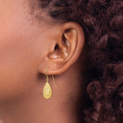 14K Gelbgold Puff Tropfen Ohrringe