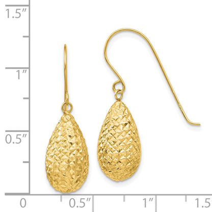 14K Gelbgold Puff Tropfen Ohrringe