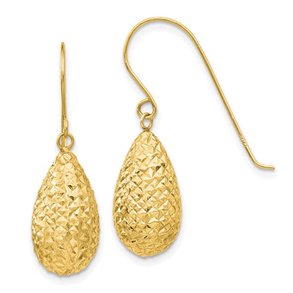 14K Gelbgold Puff Tropfen Ohrringe