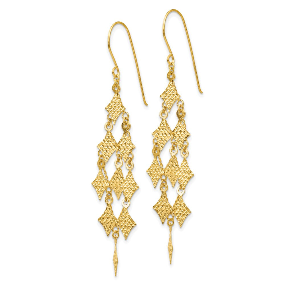 14K Gelbgold Diamantiert Chandelier Ohrringe