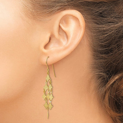 14K Gelbgold Diamantiert Chandelier Ohrringe