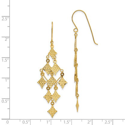 14K Gelbgold Diamantiert Chandelier Ohrringe