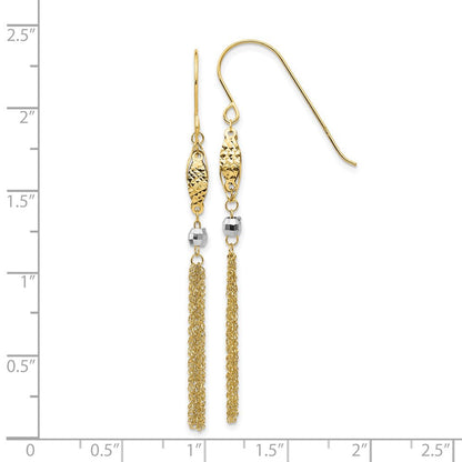 14K Bicolor Perle und Kette Ohrhänger