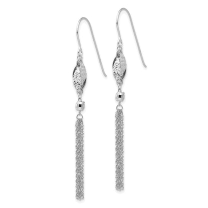 14K Weißgold Perle und Kette Ohrhänger