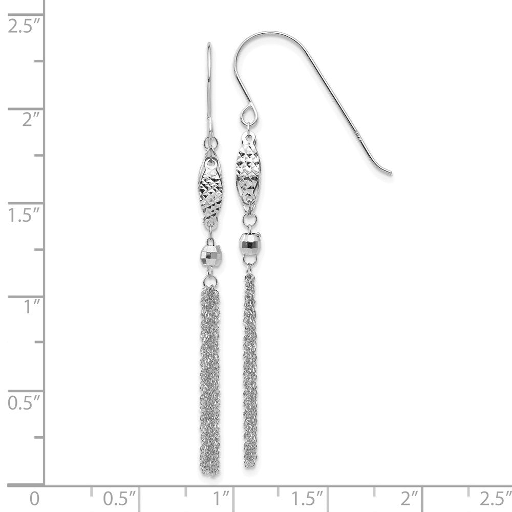 14K Weißgold Perle und Kette Ohrhänger