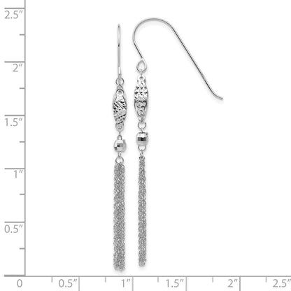14K Weißgold Perle und Kette Ohrhänger