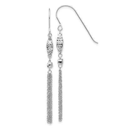 14K Weißgold Perle und Kette Ohrhänger