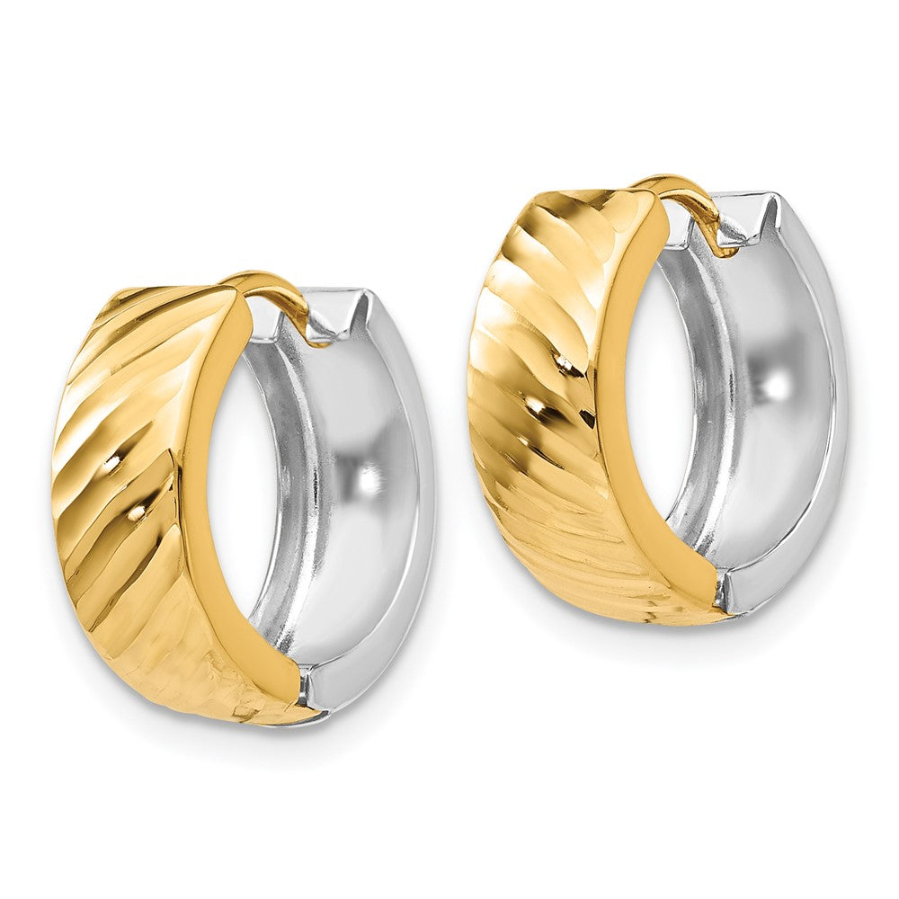 14K Bicolor Strukturiert Creolen