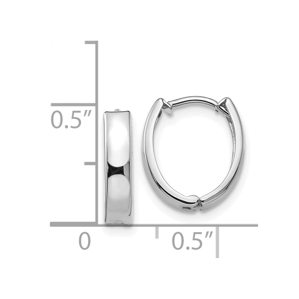 14K Weißgold Poliert Klappbar Creolen