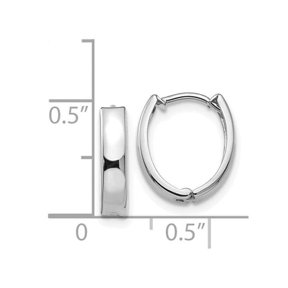 14K Weißgold Poliert Klappbar Creolen
