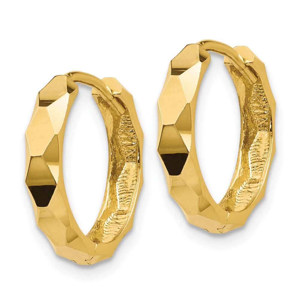 14K Gelbgold Diamantiert Creolen