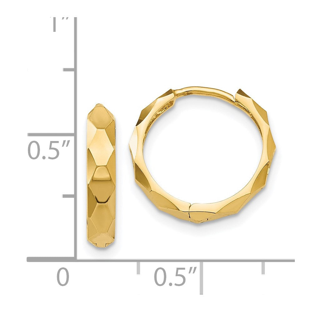 14K Gelbgold Diamantiert Creolen