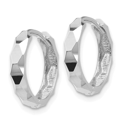 14K Weißgold Diamantiert Creolen
