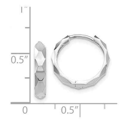 14K Weißgold Diamantiert Creolen