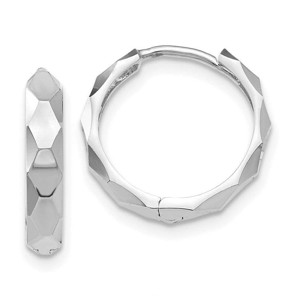 14K Weißgold Diamantiert Creolen