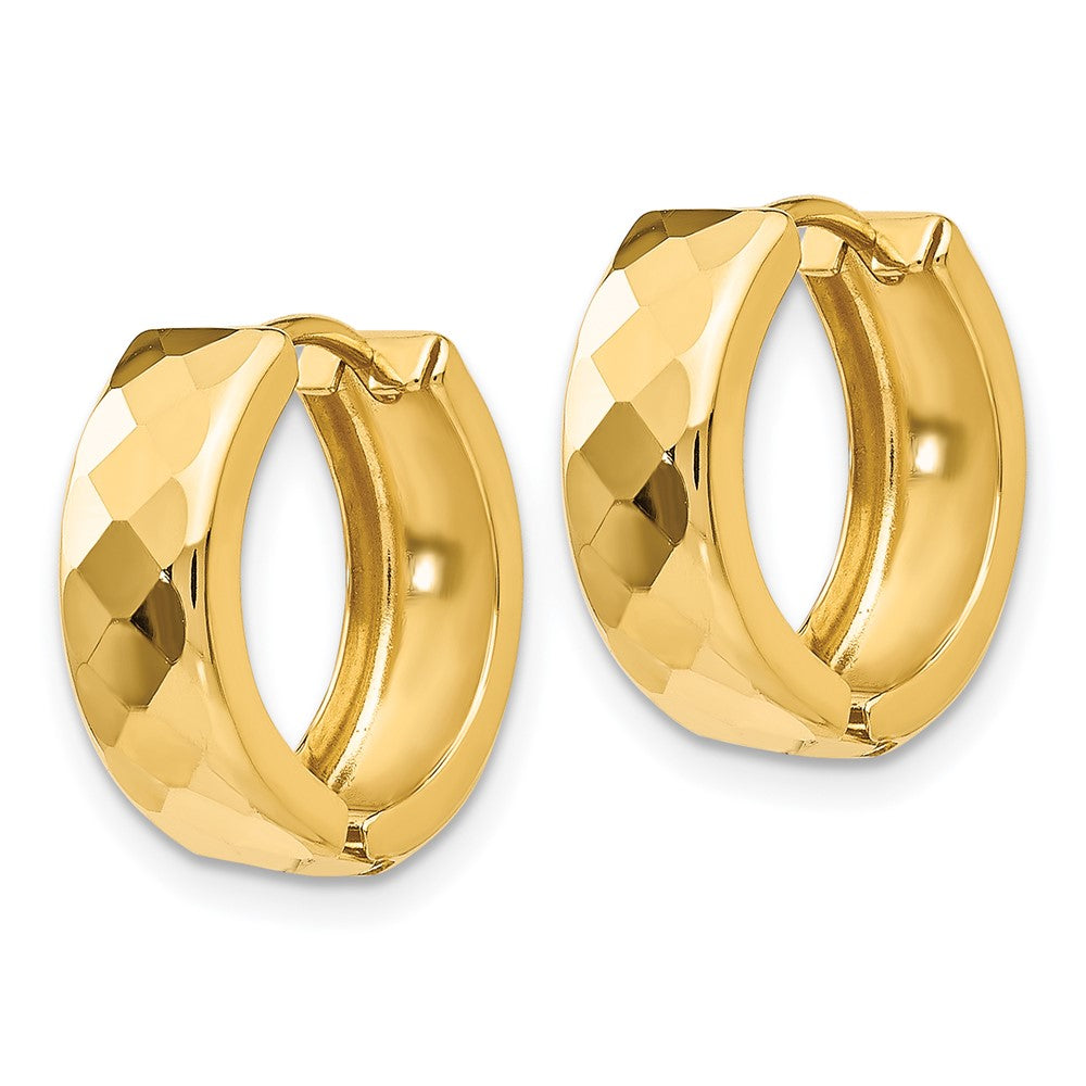 14K Gelbgold Strukturiert Klappbar Creolen