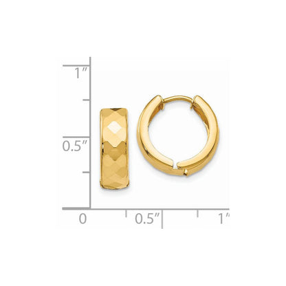 14K Gelbgold Strukturiert Klappbar Creolen