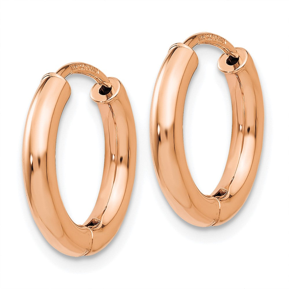 14K Roségold Poliert Hohl Klappbar Creolen
