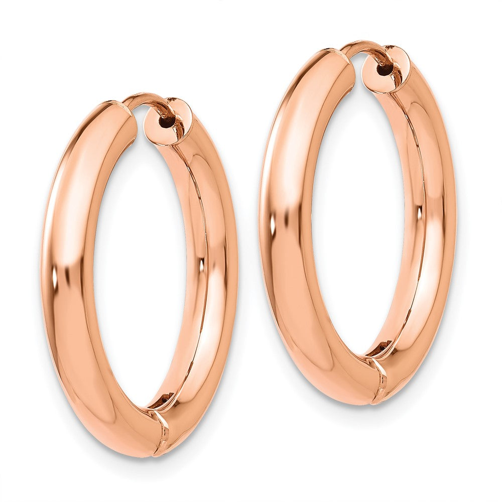 14K Roségold Klappbar Creolen