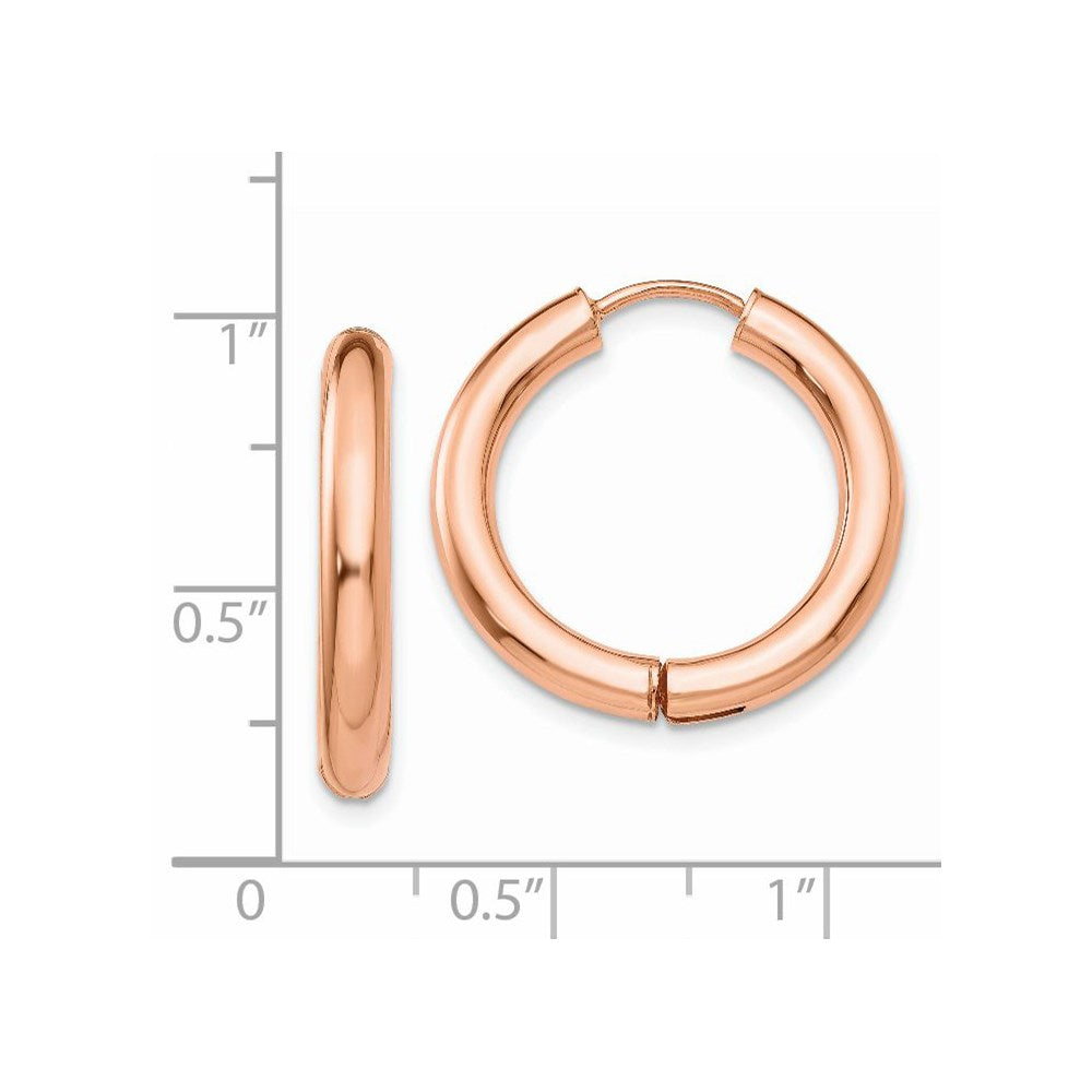 14K Roségold Klappbar Creolen