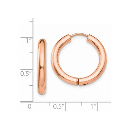 14K Roségold Klappbar Creolen