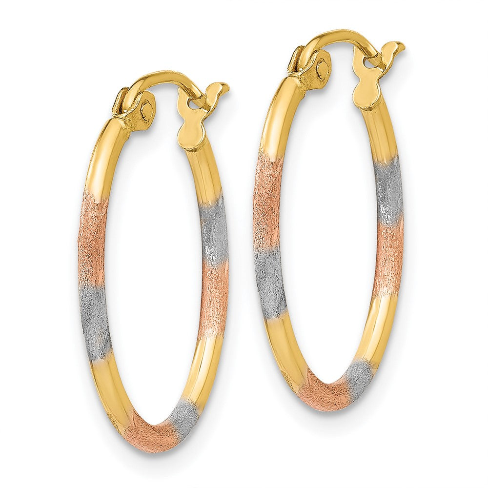 14K Gelb & Rhodium mit Weiß und Rose Diamantiert Creolen