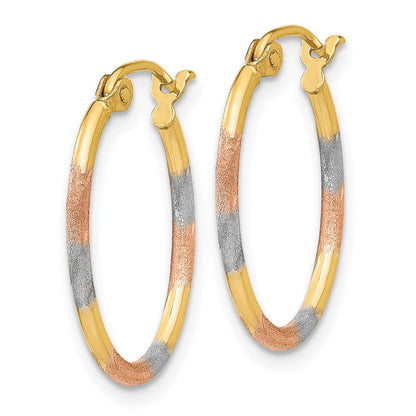 14K Gelb & Rhodium mit Weiß und Rose Diamantiert Creolen