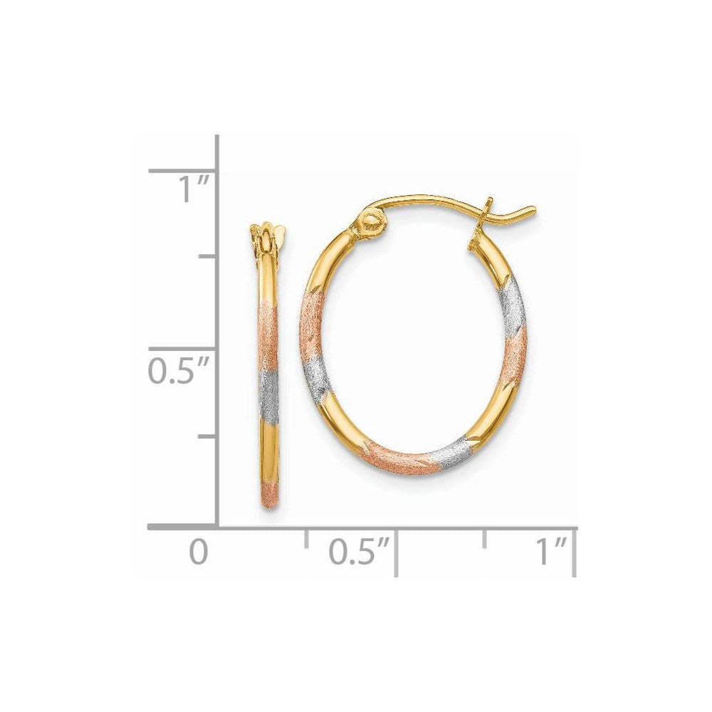 14K Gelb & Rhodium mit Weiß und Rose Diamantiert Creolen
