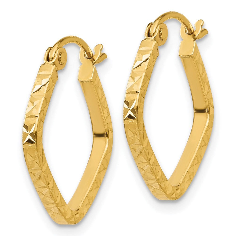 14K Gelbgold Diamantiert Squared Creolen
