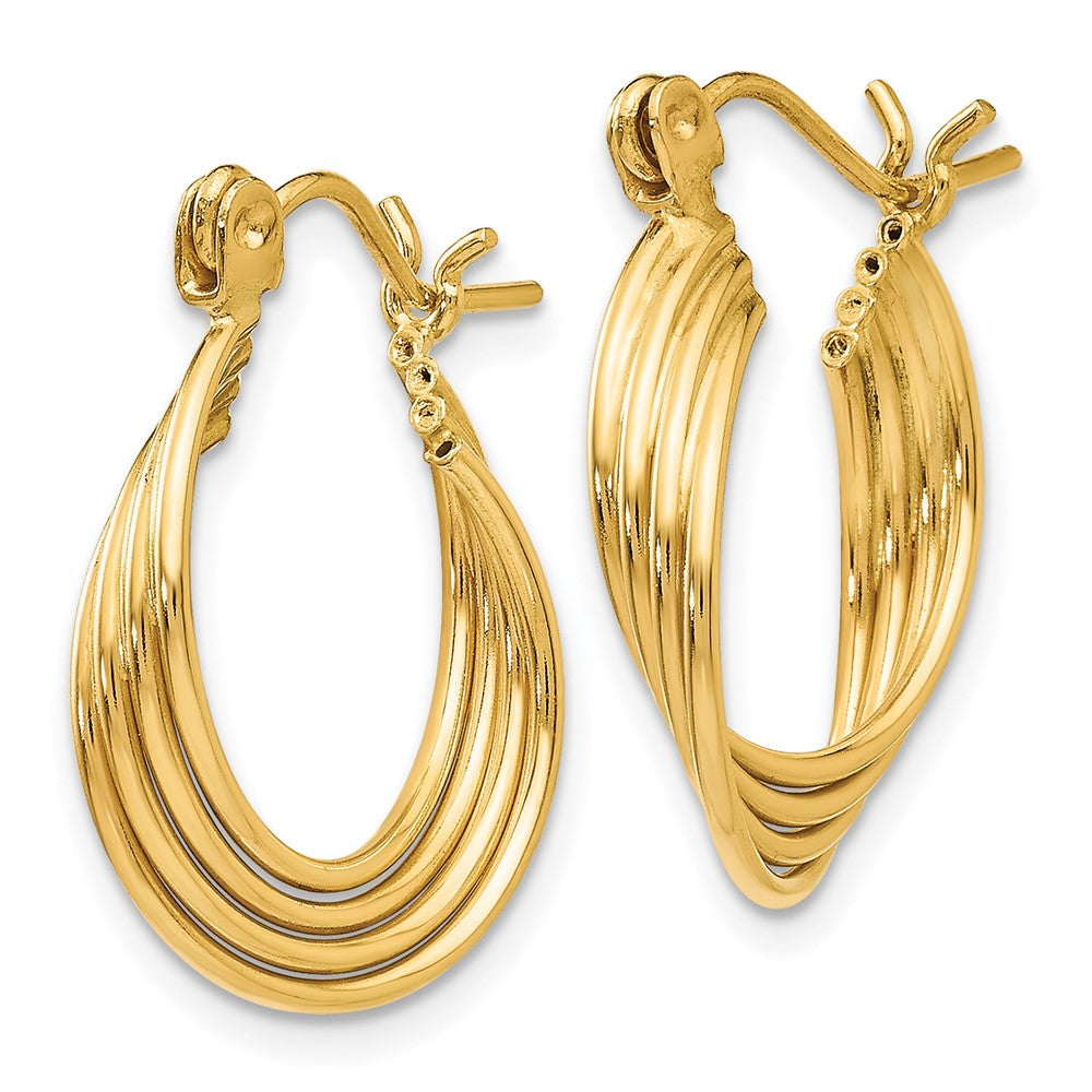 14K Gelbgold Poliert Kreise Creolen