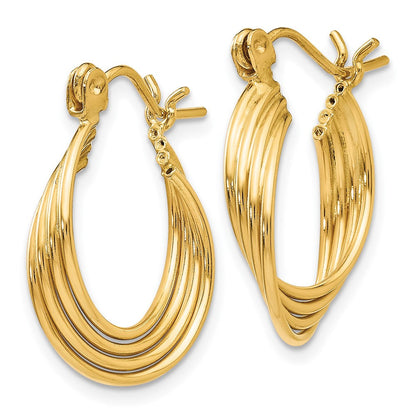 14K Gelbgold Poliert Kreise Creolen