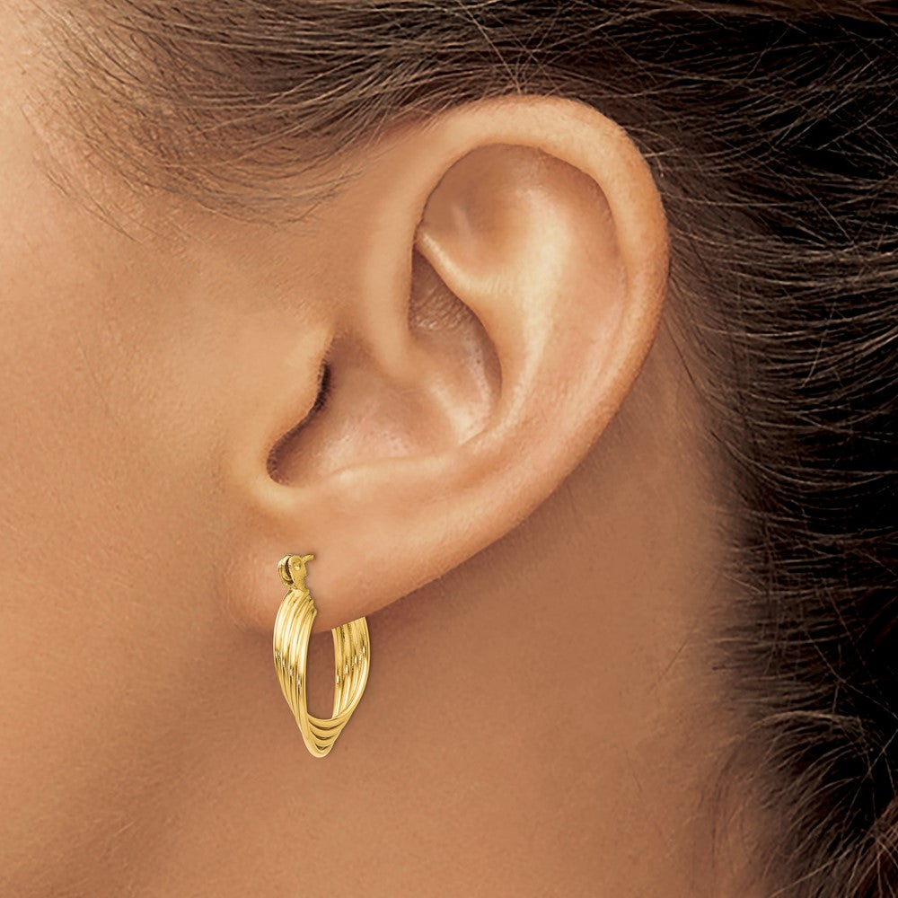 14K Gelbgold Poliert Kreise Creolen