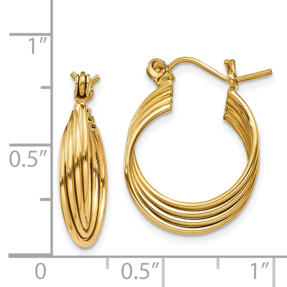 14K Gelbgold Poliert Kreise Creolen