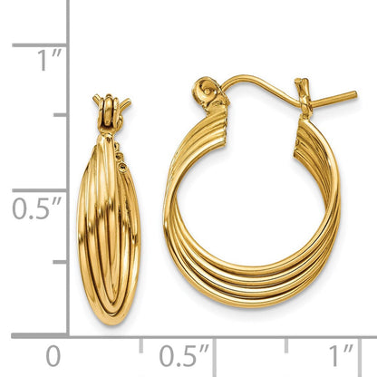 14K Gelbgold Poliert Kreise Creolen