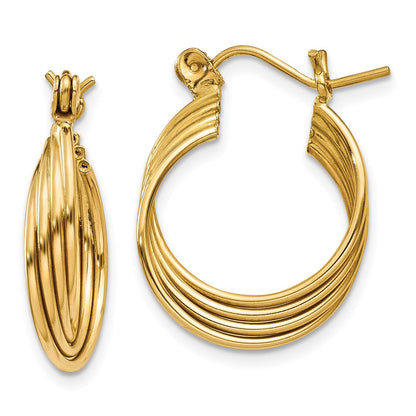 14K Gelbgold Poliert Kreise Creolen