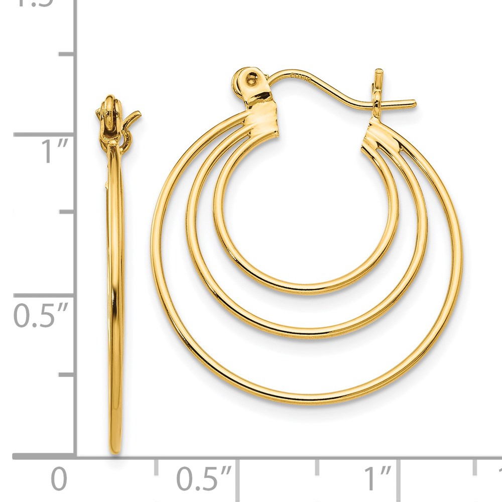 14K Gelbgold Poliert Kreise Creolen