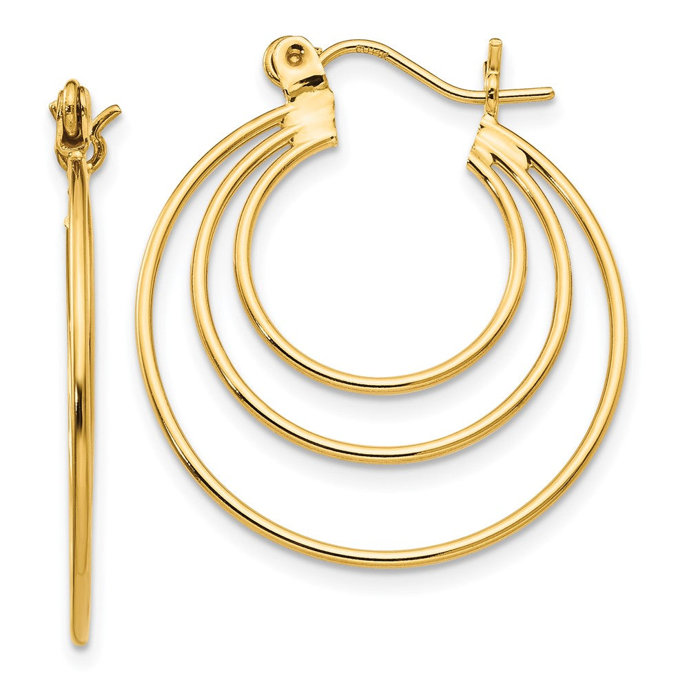 14K Gelbgold Poliert Kreise Creolen