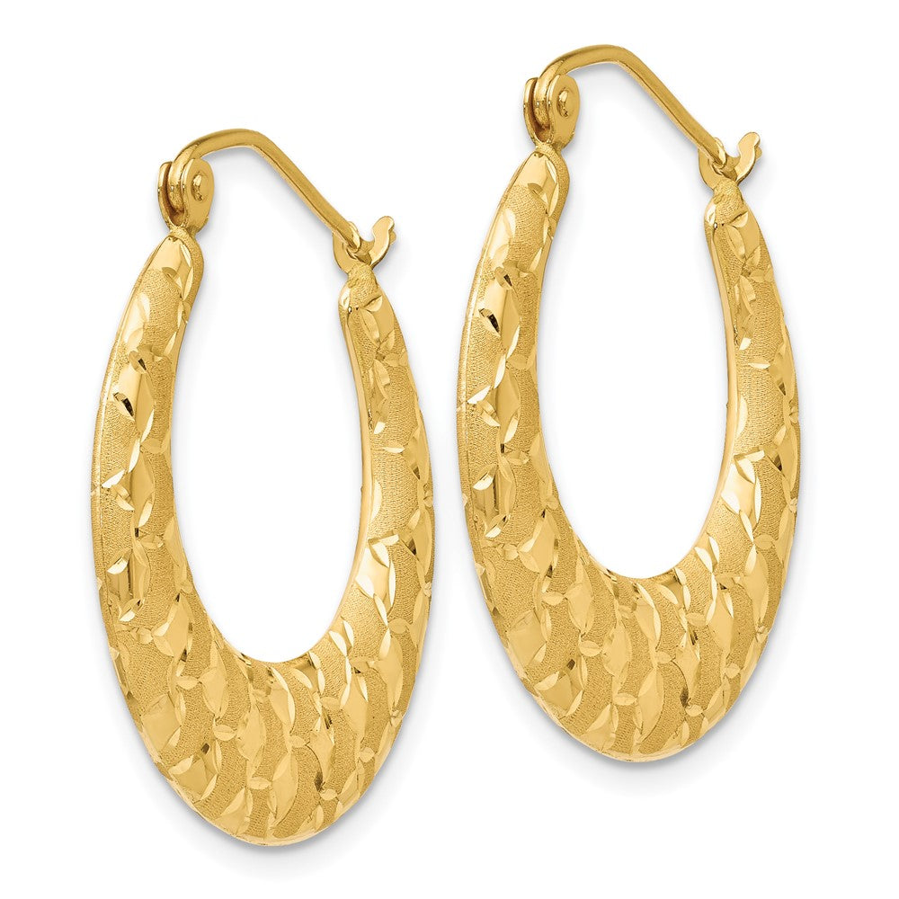 14K Gelbgold Lasergeschnitten Gemustert Creolen
