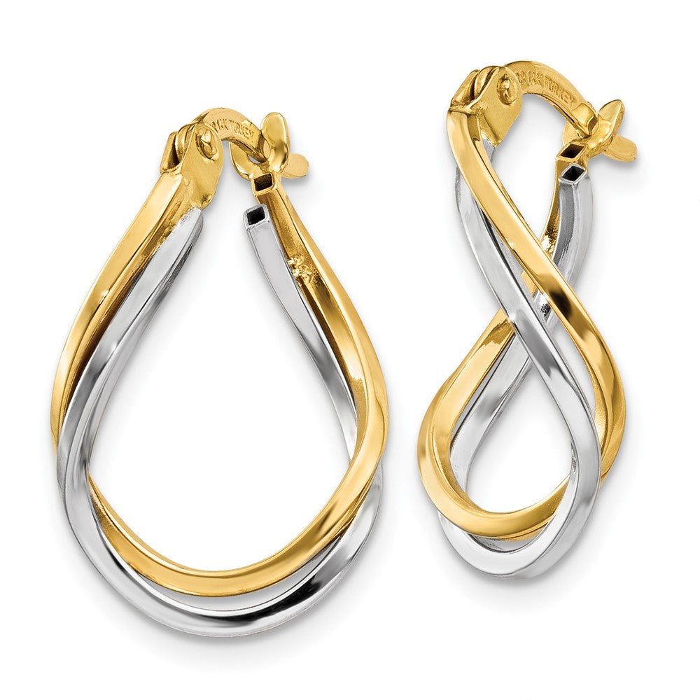 14K Bicolor Gedreht Creolen