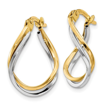 14K Bicolor Gedreht Creolen