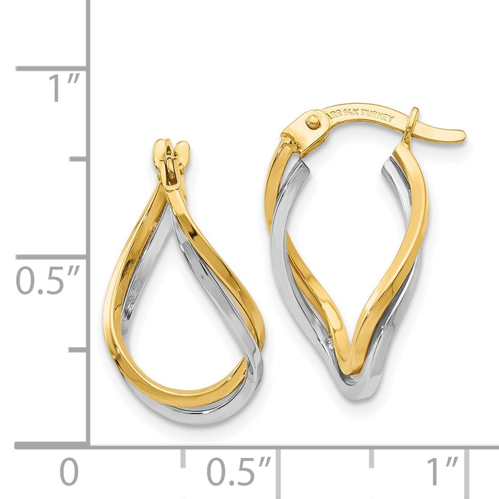 14K Bicolor Gedreht Creolen